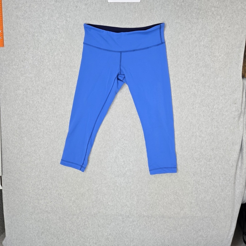Lululemon Women Activewear Pants‎ 10 Blue Yoga Legging 22" Inseam Logo